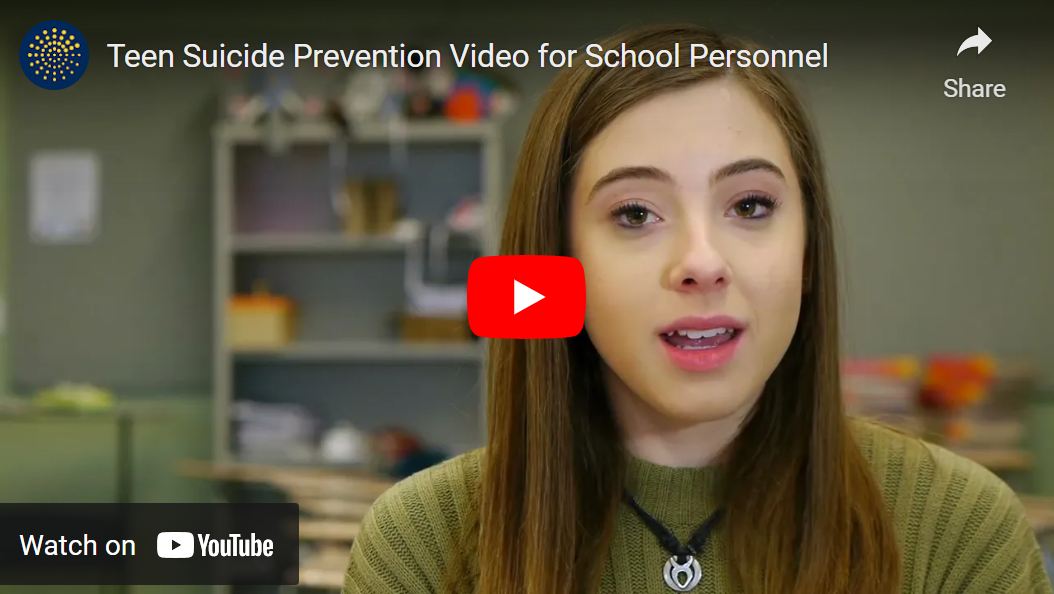  Still from a video on teen suicide prevention for school personnel